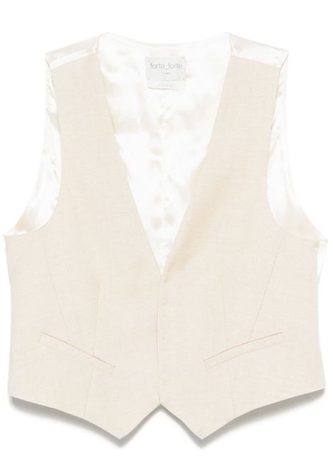 Gilet con scollo a V in beige Forte forte - donna